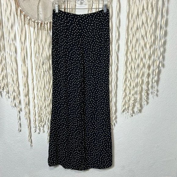 Reformation Black and White Polka Dot Wide Leg Pants - Picture 1 of 10